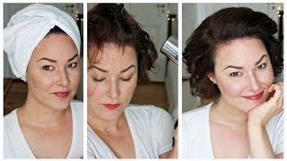 Haar Styling Routine  kurze Haare mit Locken [upl. by Ycinuq957]