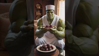 Wow hulk is Muslim eating dates shorts ytshorts hulk marvel spiderman muslim marveling [upl. by Emirac884]