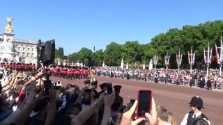 Band of the Coldstream Guards marching from the Barracks for Trooping the Colour [upl. by Jahncke865]