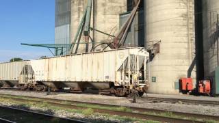 Grain Elevator at Winchester Ontario Track Mobile placing grain cars for unloading [upl. by Blithe]