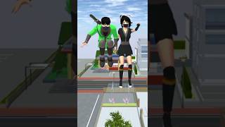 Rena and Tiga do a really big jump😀😀sakuraschoolsimulator shortsvideo youtubeshorts sakura [upl. by Patt]