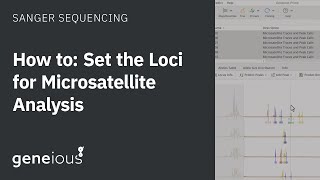 Setting the Loci for Microsatellite Analysis in Geneious Prime [upl. by Noma688]