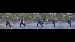 Qame short sword techniques with a Wing Chun Iron Ring [upl. by Hardej55]