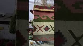 Wool Jute kilim Rug Manufacturing Weaving Video in My Factory Runner Rugs Dhurrie Dari handloom Rug [upl. by Lehplar175]