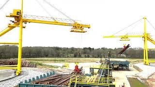 Fulghum 170 25Ton Log Cranes at Biewer Lumber at Winona MS [upl. by Ijuy925]