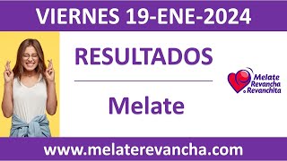 Resultado del sorteo Melate del viernes 19 de enero de 2024 [upl. by Ayikin577]