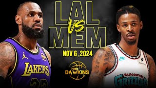 Los Angeles Lakers vs Memphis Grizzlies Full Game Highlights  Nov 6 2024  FreeDawkins [upl. by Ynej]