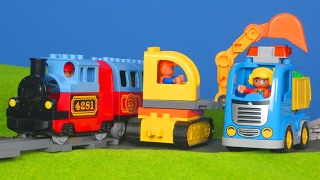 Bagger Züge Lastwagen Abschleppwagen Spielzeugautos amp Kran  LEGO DUPLO für Kinder [upl. by Hakvir]