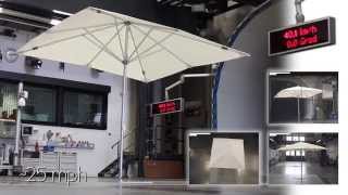 CARAVITA TestLab  Sonnenschirm Primus 3x3m im Windkanal  Sunshade Primus in the wind tunnel [upl. by Neeuq]