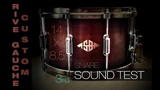 Sound TEST Snare ASBA Rive Gauche Custom [upl. by Ardnassela]