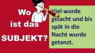 Ganz leicht das SUBJEKT im Satz finden  auch in schwierigen Fällen Deutsch B1C1 [upl. by Aidnahs]