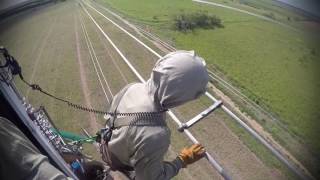 Helicopter Lineman  BareHanding 345000 volts [upl. by Assisi187]