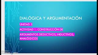 Argumento deductivo inductivo analógico Bachillerato a Distancia UNAM [upl. by Tebor689]