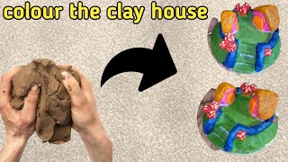 lets color the clay house 🏘️ Rifat Diy Crafts viralvideo claycraft clayhouse [upl. by Aronoh]