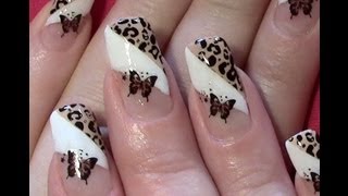 Leo  Schmetterling Nageldesign selber machen  Nail Art Design Tutorial Stamping amp Nail Sticker [upl. by Mayce538]