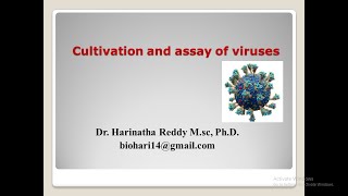 Cultivation and assay of viruses [upl. by Hathcock]