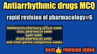 antiarrhythmic drugs MCQcvs mcqpharmacology rapid revisionimportant for all pharma exams [upl. by Gwenette]