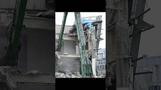 Watch a Crane Demolish a Building Foundation Fast and Efficient Process demolition construction [upl. by Ardle480]