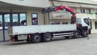 Iveco Stralis 4 assi  Cassone fisso con gru Fassi [upl. by Ronda]