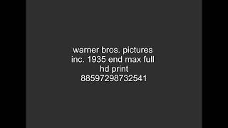 FICTIONAL Warner Bros Pictures Inc closing title 1935 [upl. by Ahsercel5]