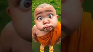 Monk Mode cute monk video Has ke jivange song little monk so cute video shorts [upl. by Einnij]