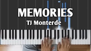 Memories TJ Monterde Piano Tutorial with Lyrics and Chords [upl. by Adnot]