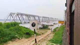 Ballia Chapra Manjhi rail bridge double line update during flood [upl. by Anatlus]