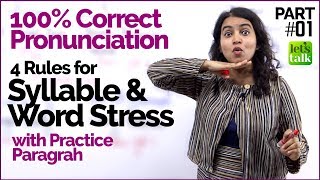 Syllable amp Word Stress rules for 100 Correct Pronunciation  Pronounce English Words Clearly [upl. by Lem]