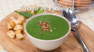 Receta de Crema de Espinacas con Crutones [upl. by Devina]