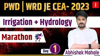 PWD  WRD  JE  CEA 2023  Irrigation  Hydrology  Marathon Day  1  By Abhishek mahale [upl. by Llerrah]