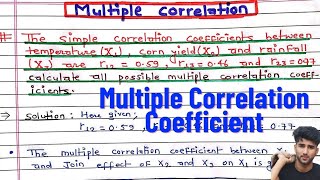 Multiple Correlation Statistics  Multiple correlation coefficient MBS MBA MPA [upl. by Asilenna]