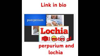 😱Normal Puerperium  lochia  inovation types of lochia medical nursing  nursing lacture [upl. by Uziel]