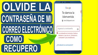 Cómo recuperar la contraseña de mi correo electrónico 📧 Recuperar mi correo electrónico [upl. by Aeikan]