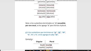 Construcción de la Frase Nominal  El sustantivo y sus formas plurales [upl. by Ahsiat32]