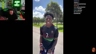 Adin Ross Reacts to Speed Jumping over Lambo [upl. by Yemiaj]