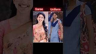 South Indian actress saree Vs school dress images shorts viral southindianactress [upl. by Nothgiel605]