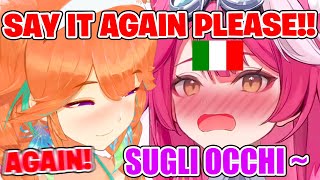 Kiara Cant Stop Asking Raora to Repeat This Phrase in Italian【Hololive EN】 [upl. by Ankeny]