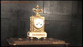 Antique French Ormolu and White Marble Clock by Samual Marti 3695 [upl. by Tadeo19]