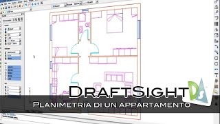 DraftSight  Planimetria di un appartamento [upl. by Leziar]