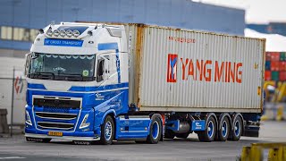 Trucks at Waalhaven Port of Rotterdam [upl. by Airdnas]