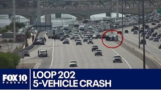 Rollover crash on Loop 202 in Scottsdale [upl. by Urba]