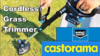 Cordless Grass Trimmer MAC ALLISTER MGT 1825 Li Castorama Unboxing Testing [upl. by Dilaw]