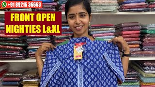 Front Open Nighties  NStyle Nighty  Womens Night Wear  Kerala Nighties  Large Size NightyDN14 [upl. by Rialb]