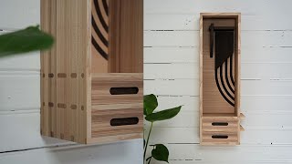 4K Woodworking Making a Wall Cabinet with Lots of Joinery and Inlay [upl. by Ardnahc]