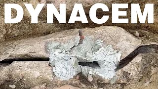 Rock breaking with concrete breaking chemical demolition grout Dynacem etanadynamiitti  4 seconds [upl. by Oivatco927]