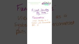 Key word Functionalism  ALevel Sociology Revision [upl. by Rivalee670]