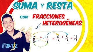 SUMA Y RESTA CON FRACCIONES HETEROGÉNEAS Explicación Súper Fácil😃😃😃 [upl. by Noevart]