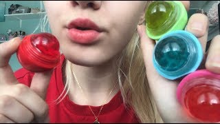 ASMR Eating My EOS Lip Balms So Yummy [upl. by Erdah]