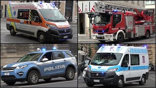 Italia  Roma Polizia Ambulanza Vigili del Fuoco  Emergency vehicles in Rome  12 [upl. by Nodnnarb]