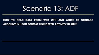 Read data from web API and write to storage account in json format using web activity in ADF [upl. by Elfrieda60]